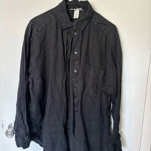 H&M Oversized Black Linen Shirt